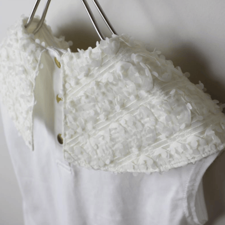 〈MAAROOK〉Snow Willow Ribbon Collar Jersey T-Shirt(white) ※BABY/KIDS/JUNIOR