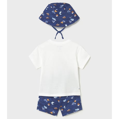 〈mayoral〉Submarine print T-shirt, pants and hat set ※BABY