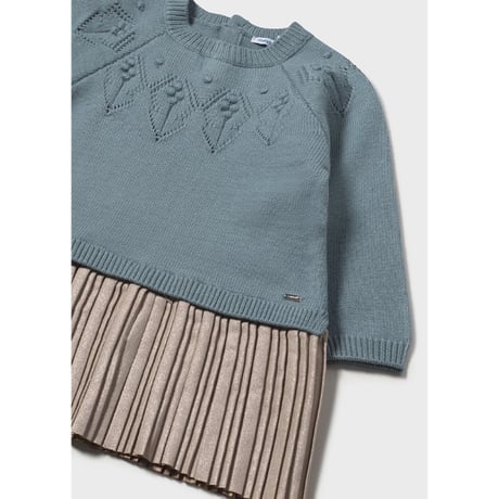 〈mayoral〉Decorative knit dress (blue) ※BABY