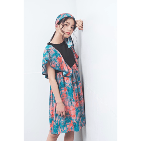 〈MAAROOK〉Abstract Handkerchief Sleeve Dress ※BABY/KIDS/JUNIOR