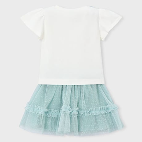 〈mayoral〉T-shirt and tulle skirt set (green) ※KIDS