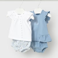 〈mayoral〉Two sets of tops and bloomers (blue) ※BABY