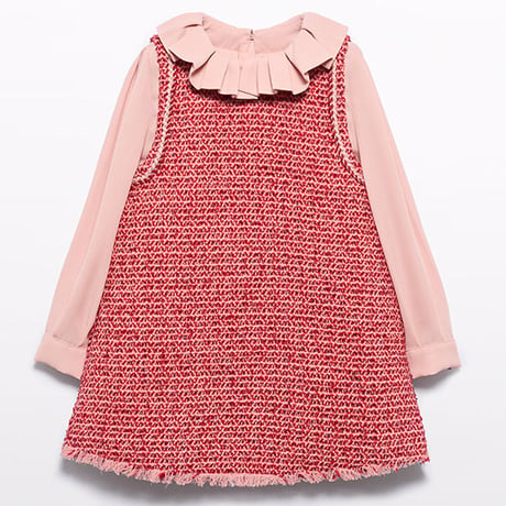 〈Abel&Lula〉Tweed dress (pink) ※KIDS&JUNIOR