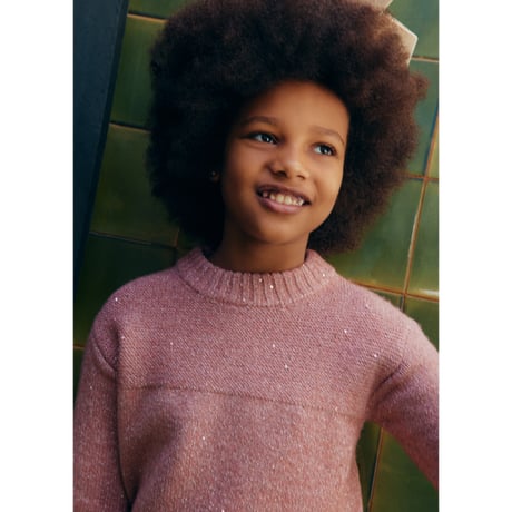 〈Abel&Lula〉Glitter knit top and bottom set (pink) ※KIDS&JUNIOR