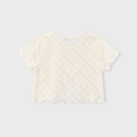 〈mayoral〉Lace top with camisole (cream) ※KIDS