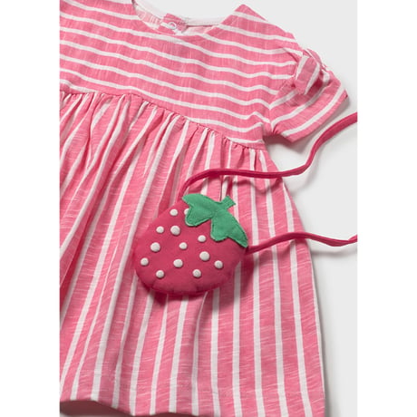 〈mayoral〉Striped dress with pochette (pink) ※BABY