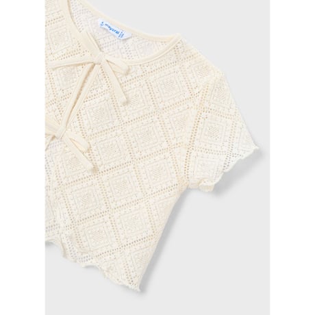 〈mayoral〉Lace top with camisole (cream) ※KIDS