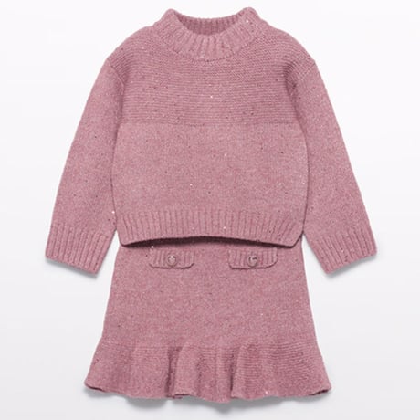 〈Abel&Lula〉Glitter knit top and bottom set (pink) ※KIDS&JUNIOR