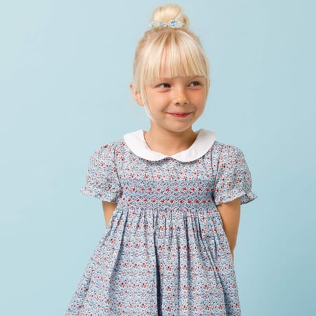 〈Albetta〉Collared Dress (Blue）※BABY&KIDS