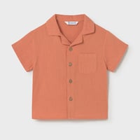 〈mayoral〉Gauze open-collar shirt (terracotta) ※BABY