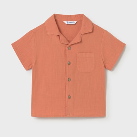 〈mayoral〉Gauze open-collar shirt (terracotta) ※BABY
