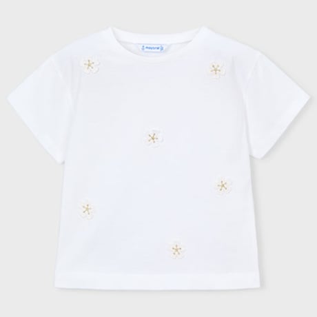 〈mayoral〉Flower motif T-shirt (white) ※KIDS