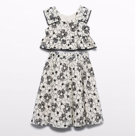 〈Abel&Lula〉Skirt set (black and white) ※KIDS&JUNIOR