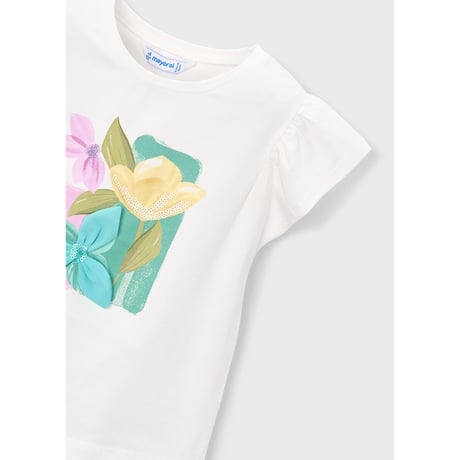 〈mayoral〉Flower motif T-shirt (white) ※KIDS