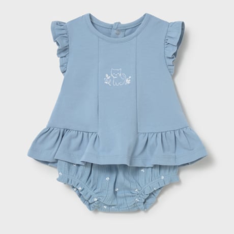 〈mayoral〉Two sets of tops and bloomers (blue) ※BABY