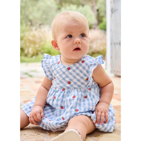 〈mayoral〉Apron dress with bloomers(light blue) ※BABY
