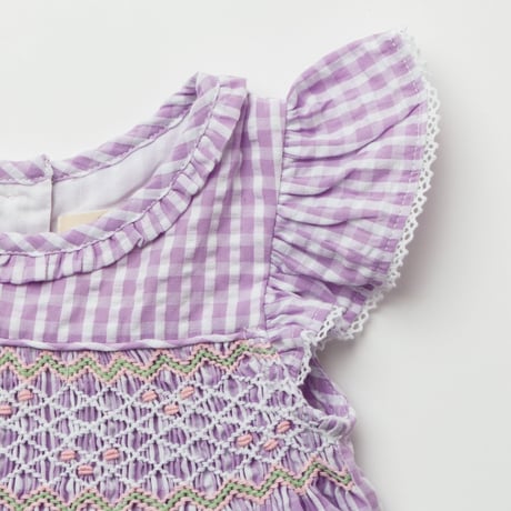 〈Albetta〉Gingham Dress (lavender）※BABY&KIDS