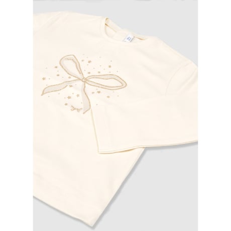 〈mayoral〉Ribbon Print Long Sleeve T-Shirt (off white)※BABY