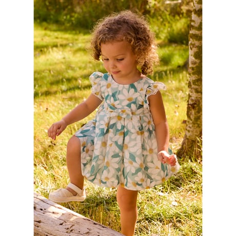 〈mayoral〉flower print dress (blue) ※BABY