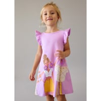 〈mayoral〉A-line print dress (purple) ※KIDS
