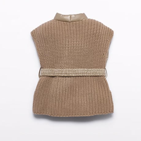 〈Abel&Lula〉vest with belt (beige) ※KIDS&JUNIOR