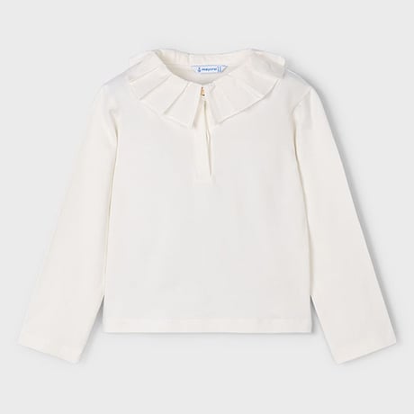 〈mayoral〉Collared long-sleeved T-shirt (off white) ※KIDS