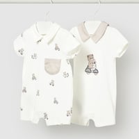 〈mayoral〉Collared romper 2-piece set (white) ※BABY