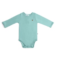 〈Dimples〉Merino Placket Bodysuit（Aqua）