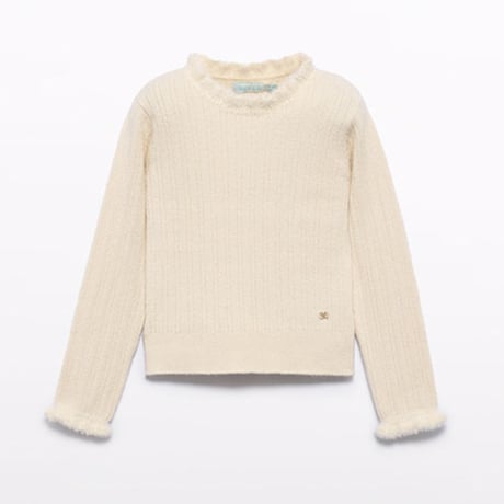 〈Abel&Lula〉Mohair rib knit (white) ※KIDS&JUNIOR