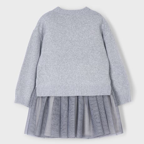 〈mayoral〉Flower-decorated sweaters and dresses (gray) ※KIDS