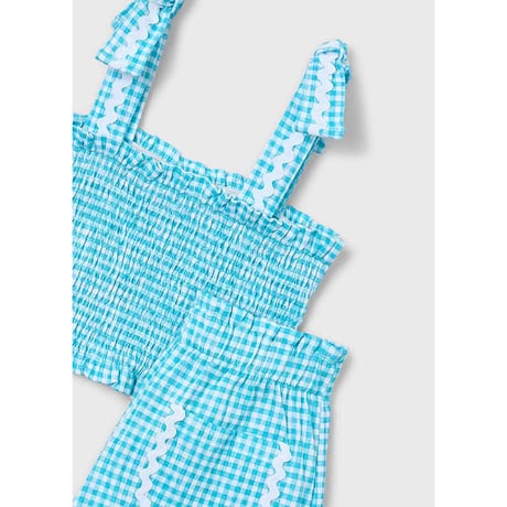 〈mayoral〉Gingham Smocked Top and Shorts Set ※KIDS