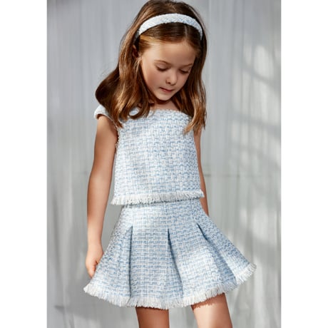 〈Abel&Lula〉Summer tweed setup (light blue) ※KIDS&JUNIOR