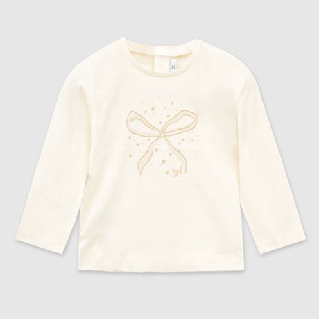 〈mayoral〉Ribbon Print Long Sleeve T-Shirt (off white)※BABY
