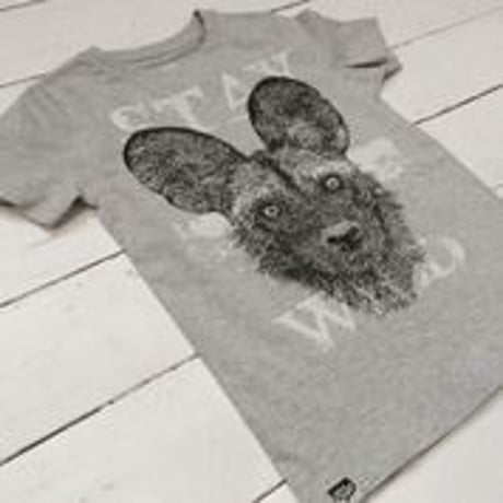 〈LION of LEISURE〉"AFRICAN WILD DOG " t-shirts (Gray) ※JUNIOR