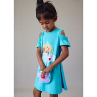 〈mayoral〉One-piece dress with pochette (aqua blue) ※KIDS