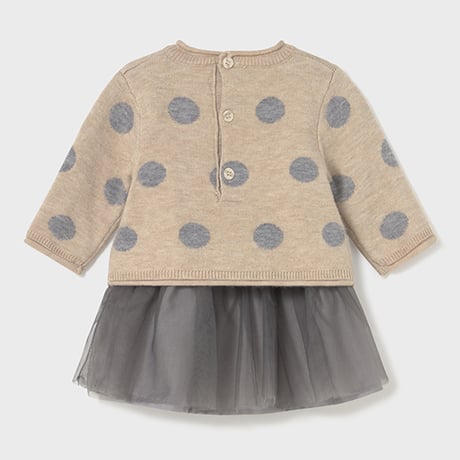 〈mayoral〉Sweater and tulle dress (beige)※BABY