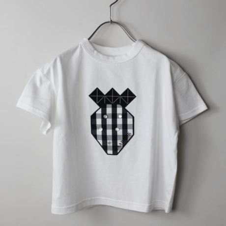 〈MAAROOK〉Tenjiku gingham strawberry patchwork T-shirt ※BABY/KIDS/JUNIOR