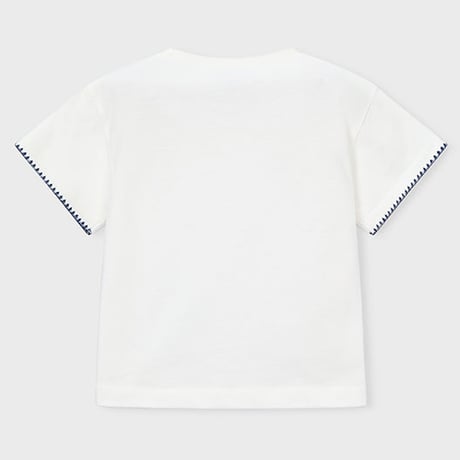 〈mayoral〉T-shirt with knit pocket (white) ※KIDS