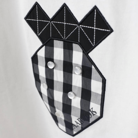 〈MAAROOK〉Tenjiku gingham strawberry patchwork T-shirt ※BABY/KIDS/JUNIOR