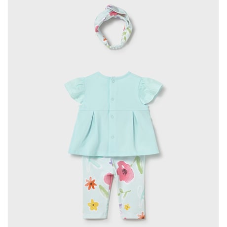 〈mayoral〉Top and bottom set with headband(blue) ※BABY