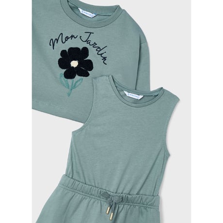 〈mayoral〉Short top and dress set (green) ※KIDS