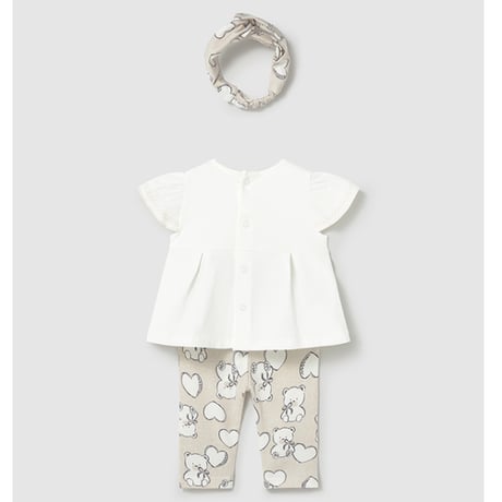 〈mayoral〉Top and bottom set with headband(beige) ※BABY