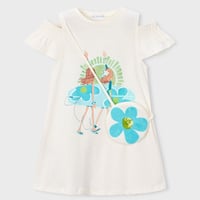 〈mayoral〉One-piece dress with pochette (white) ※KIDS