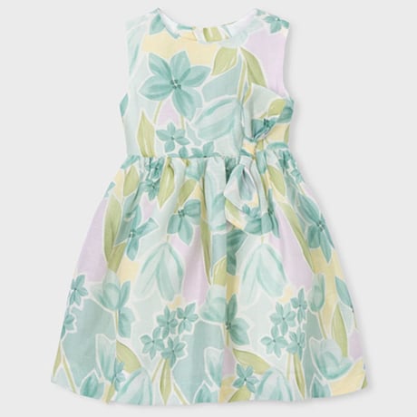 〈mayoral〉Botanical print dress (blue) ※KIDS