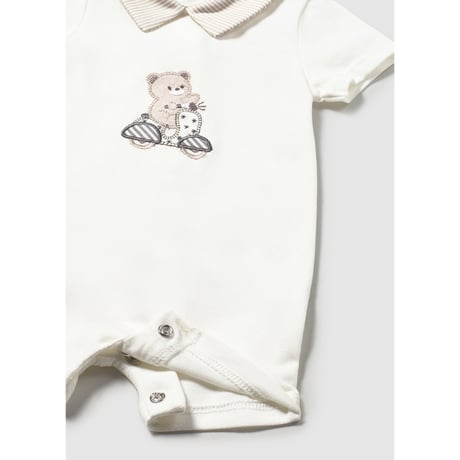 〈mayoral〉Collared romper 2-piece set (white) ※BABY