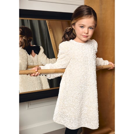 〈Abel&Lula〉sequin dress (White) ※KIDS&JUNIOR
