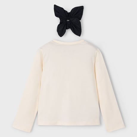 〈mayoral〉 Long-sleeved top with scrunchie (black) ※KIDS