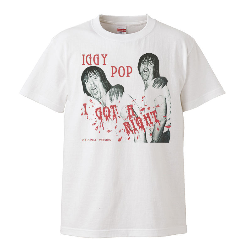 IGGY POP-I GOT A RIGHT /イギー・ポップ】5.6オンス Tシャツ/WH