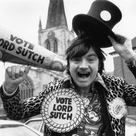 【VOTE LORD SUTCH/スクリーミング・ロード・サッチ】5.6オンス Tシャツ/WH/ST- 329