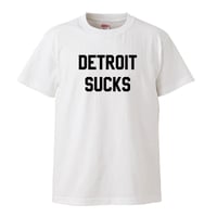 【Lester Bangs-レスター・バングス/DETROIT SUCKS-デトロイトサックス】5.6オンス Tシャツ/WH/ST- 189